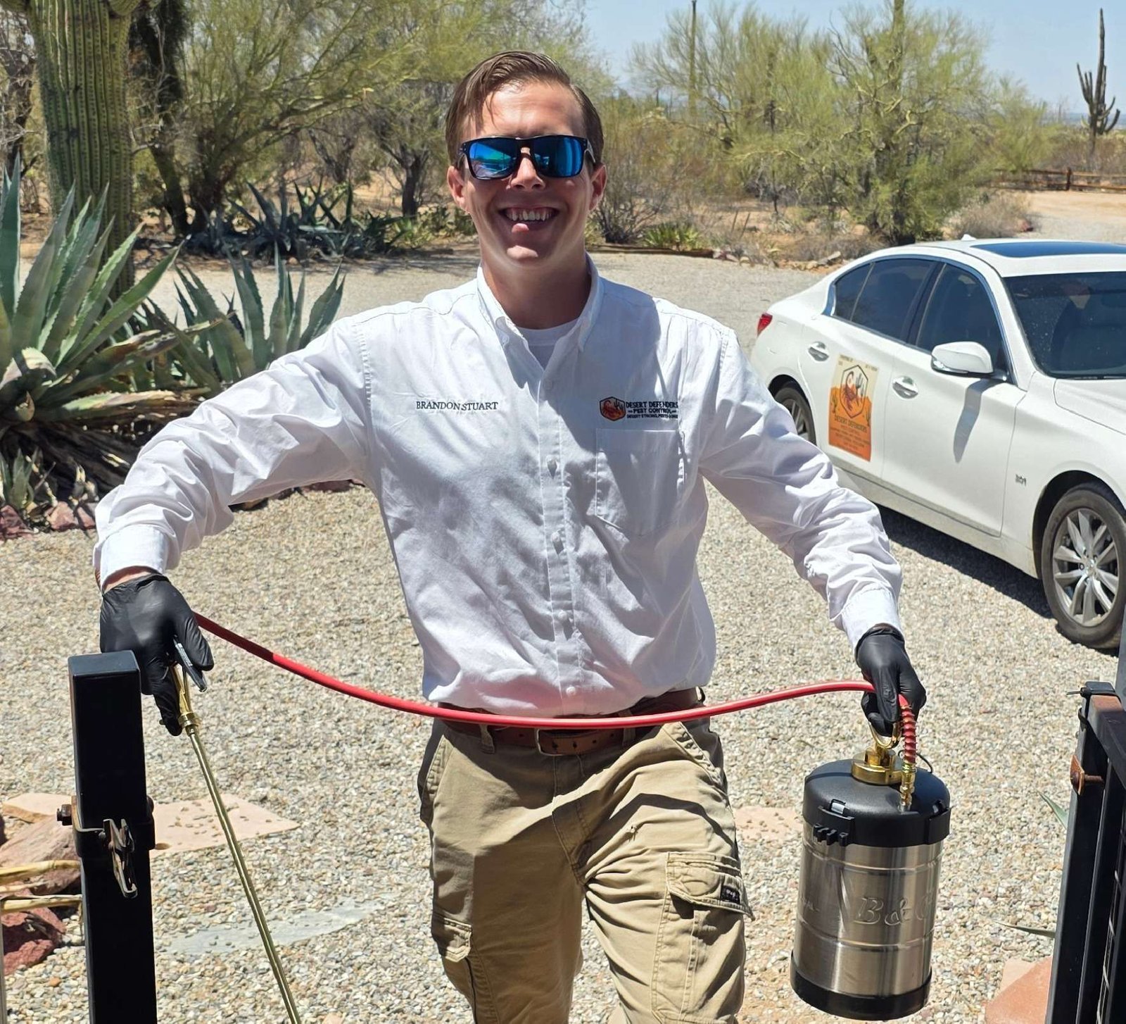 Pest control treatment in progress